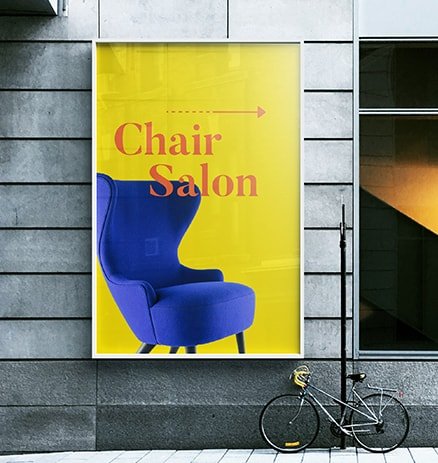 stuhl salon billboard