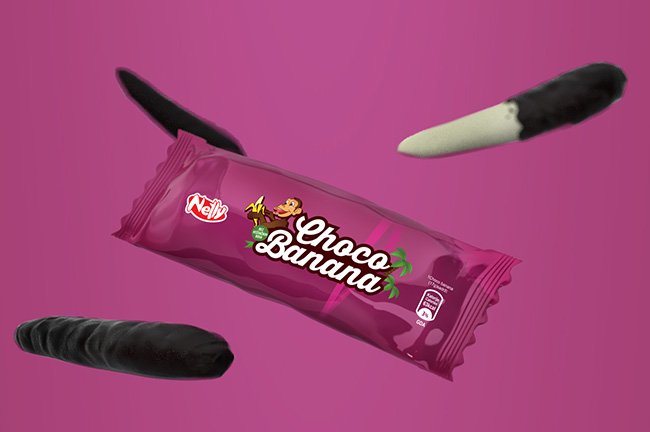 nelly schokoladen-bananen-dessertverpackung