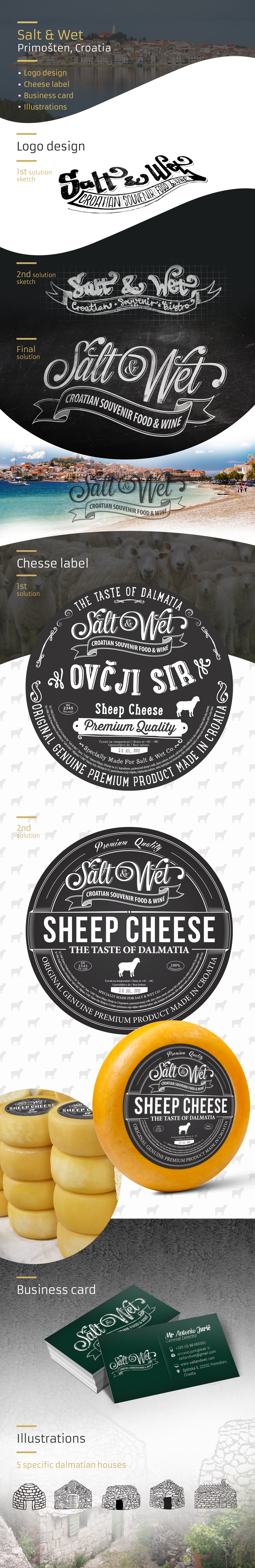 Saltandwet etiketten für käse und logo