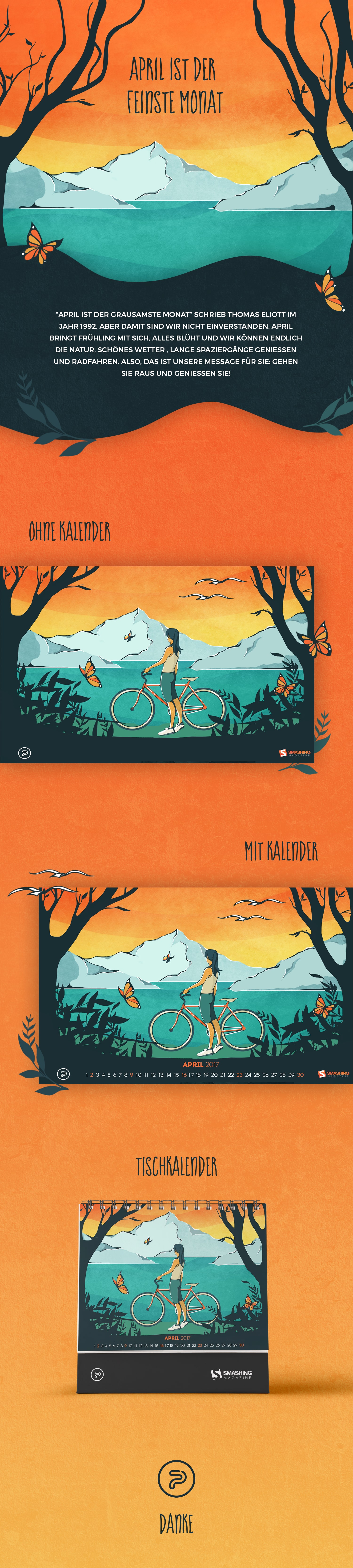 April-Kalender Design