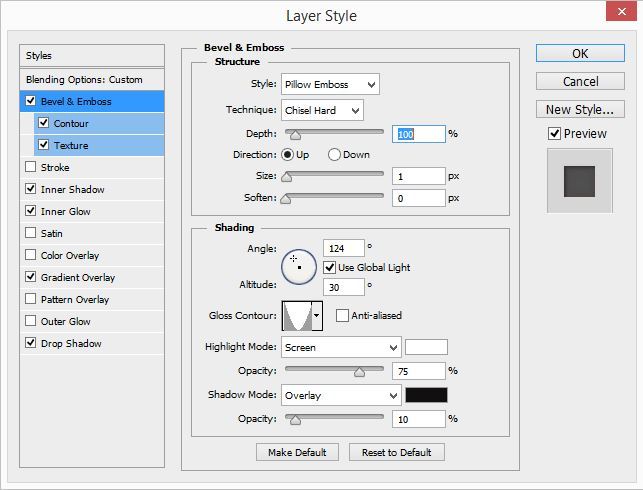 photoshop holztextur-effekt bevel&emboss