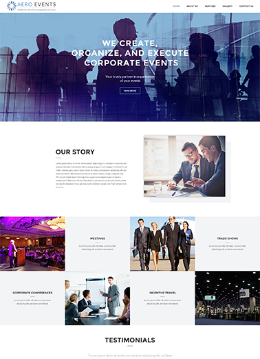 aero events webdesign