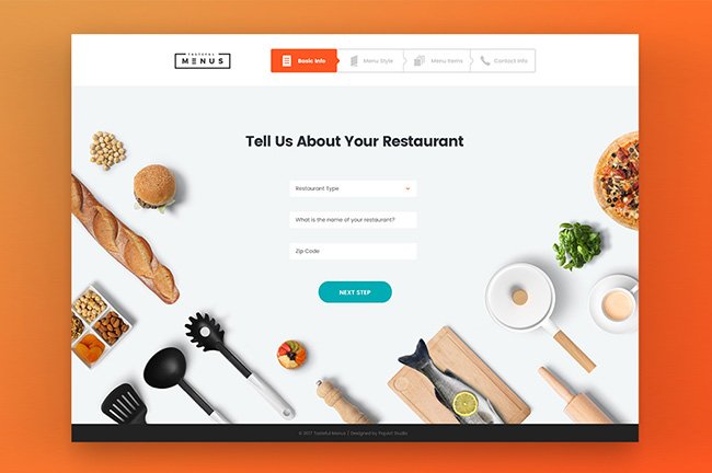 die umgestaltung der website tasteful menus
