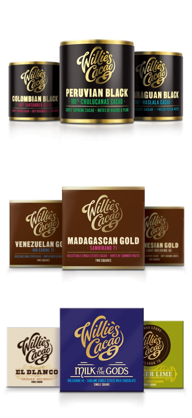 Verpackung von Süßwarenerzeugnissen inspirierende Ideen willie's cacao