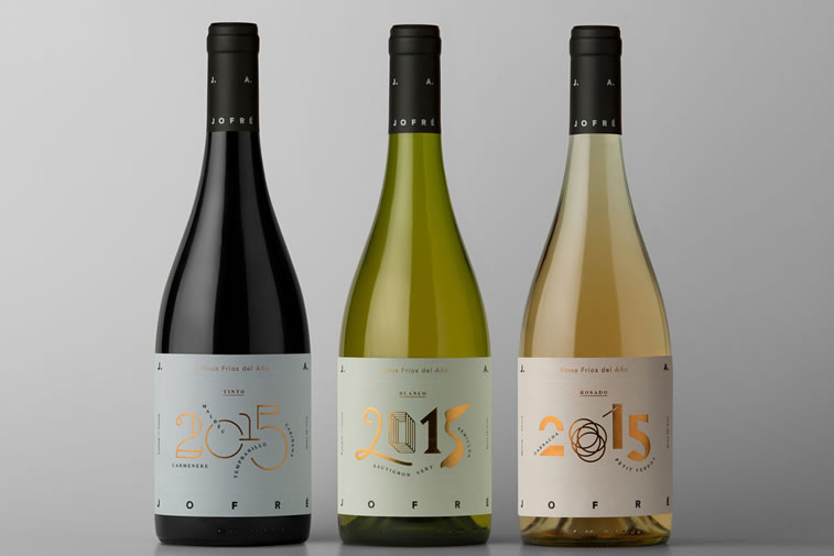 Design-Etiketten für Weine vinos frios