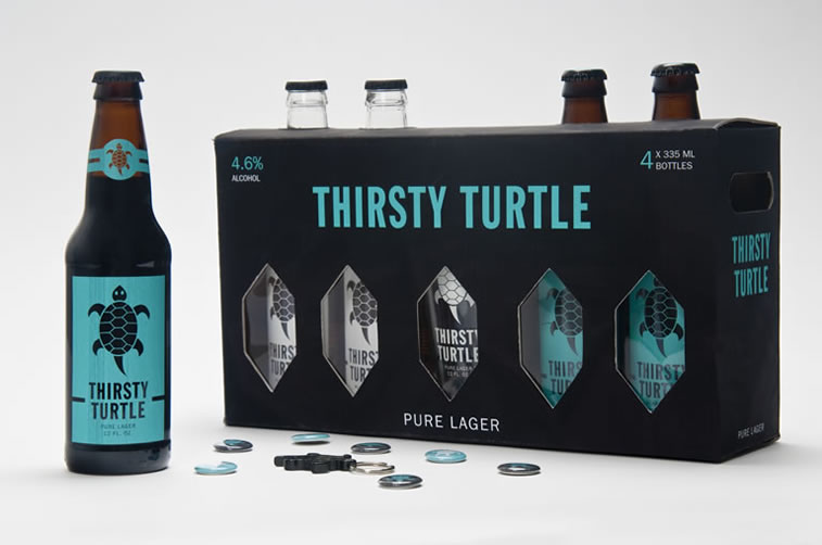 bierverpackung design thirsty turtle bier