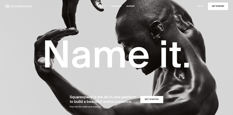 Squarespace homepage webdesign