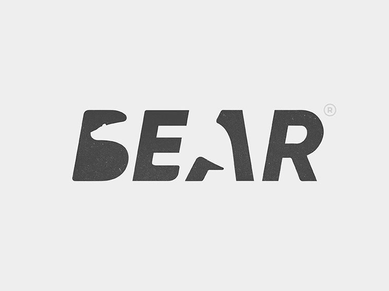 Bear negative space logo design