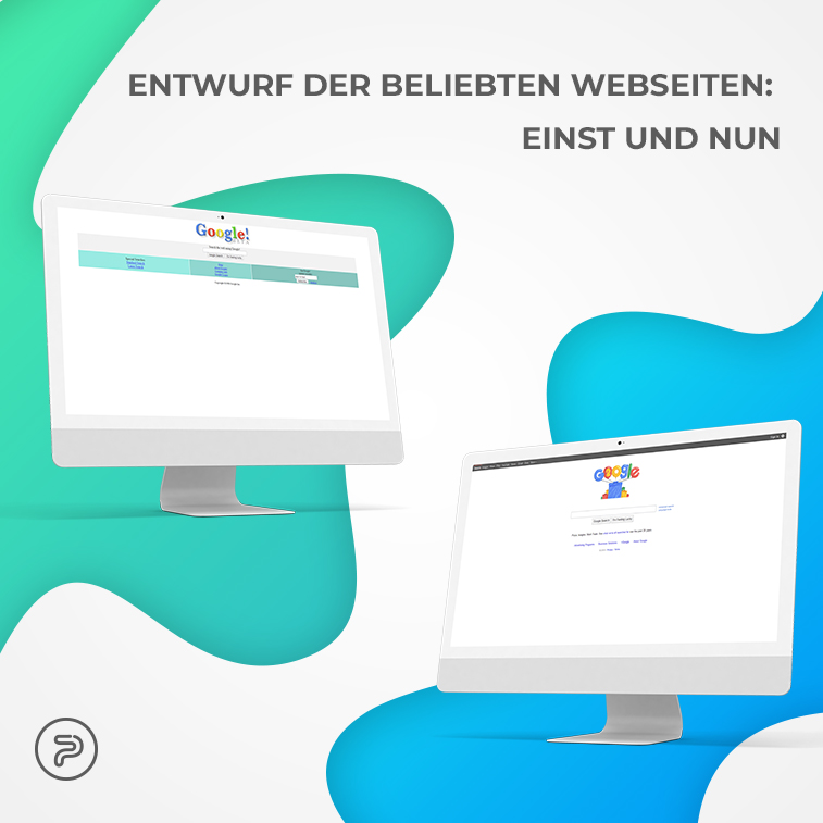 Entwurf der beliebten Webseiten einst und nun