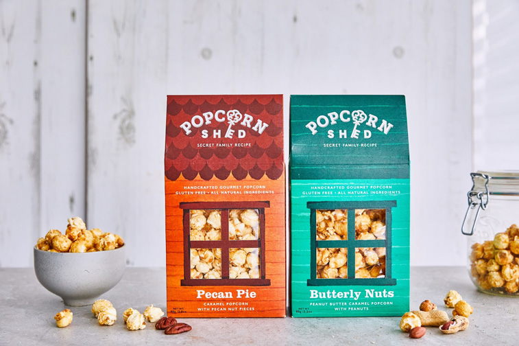 Popcorn Shed dichromatische verpackung