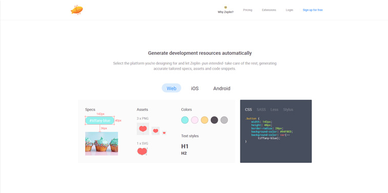 Zepelin web design tool