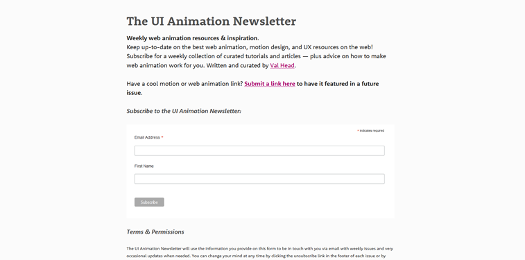 UI Animation Newsletter