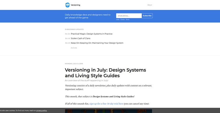 Versioning newsletter