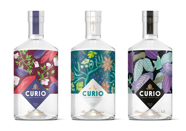 curio spirits etikettendesign