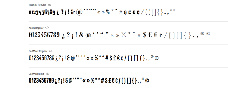 zeichen buchstaben typografie adobe bauhaus