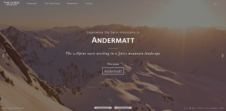 Andermatt Immobilien Webseite