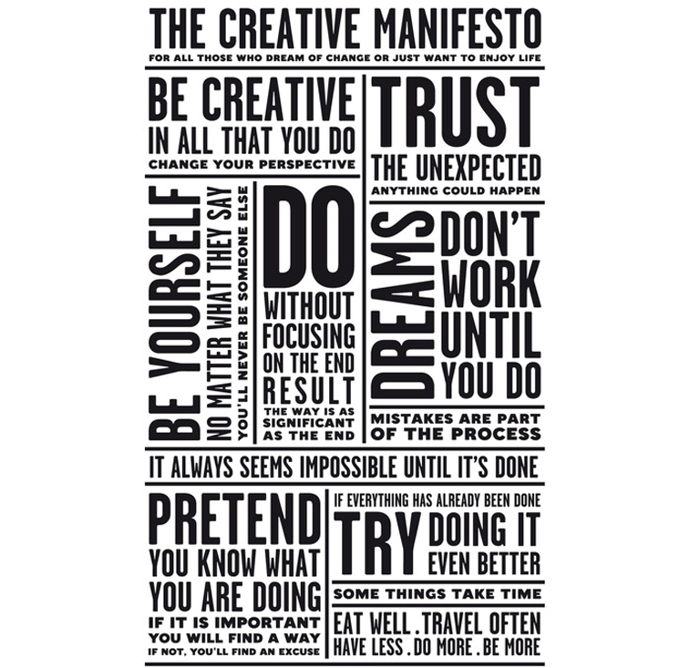 Creative manifesto from Fonts in use